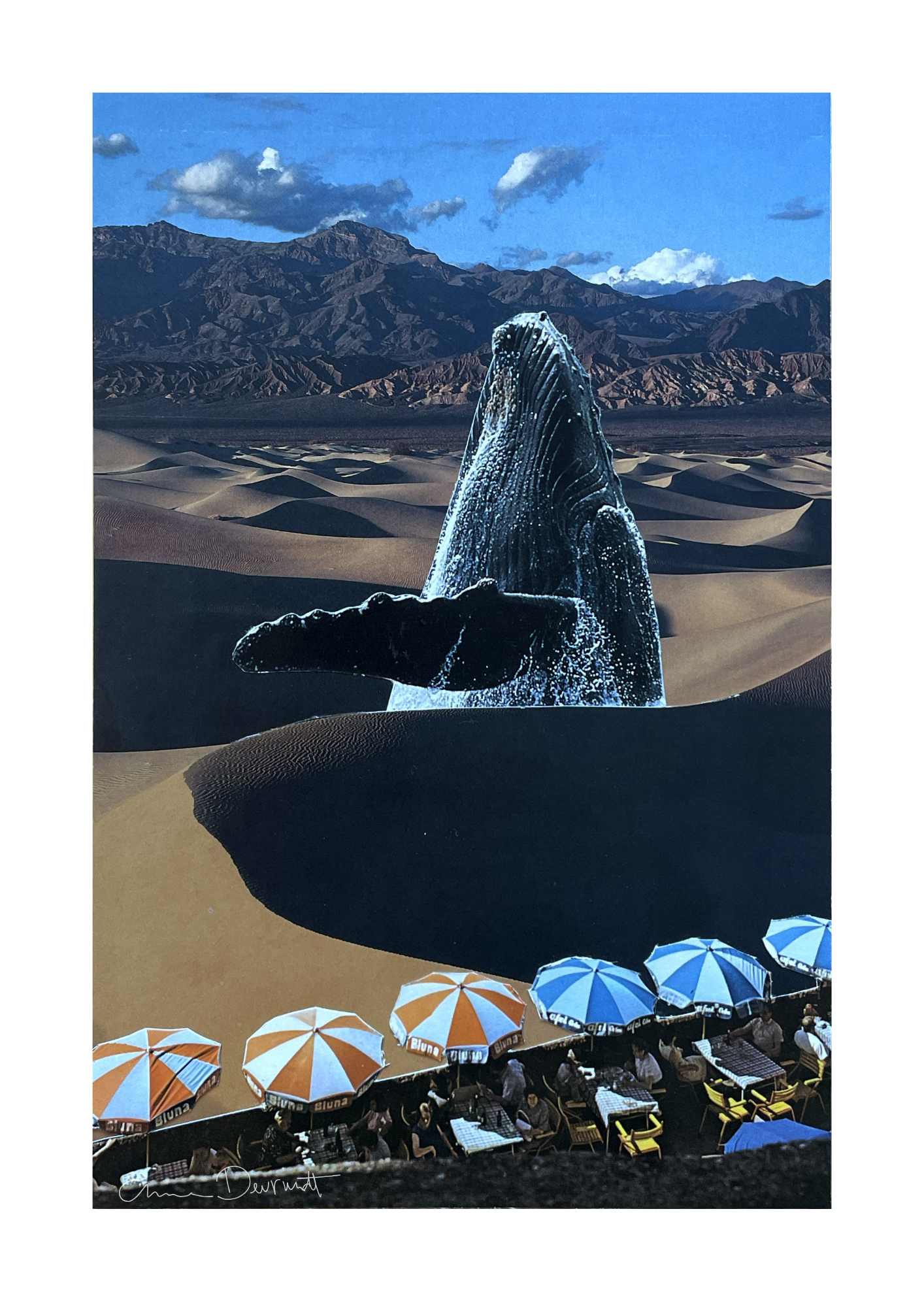 Collageprint 'Sand whale'