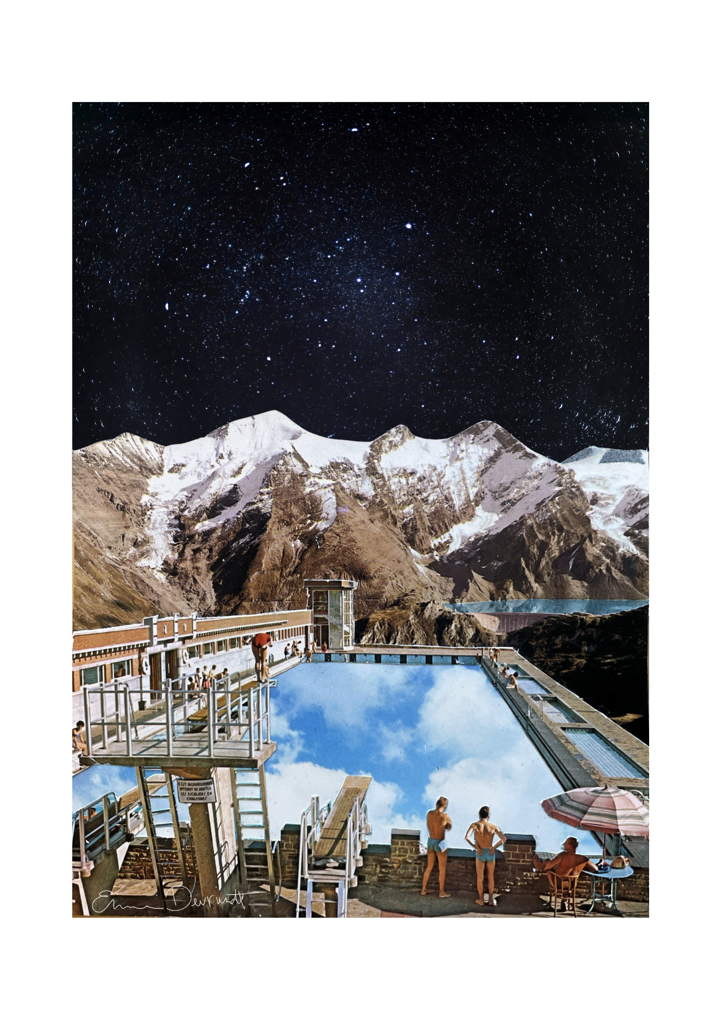 Collageprint 'Sky diving'