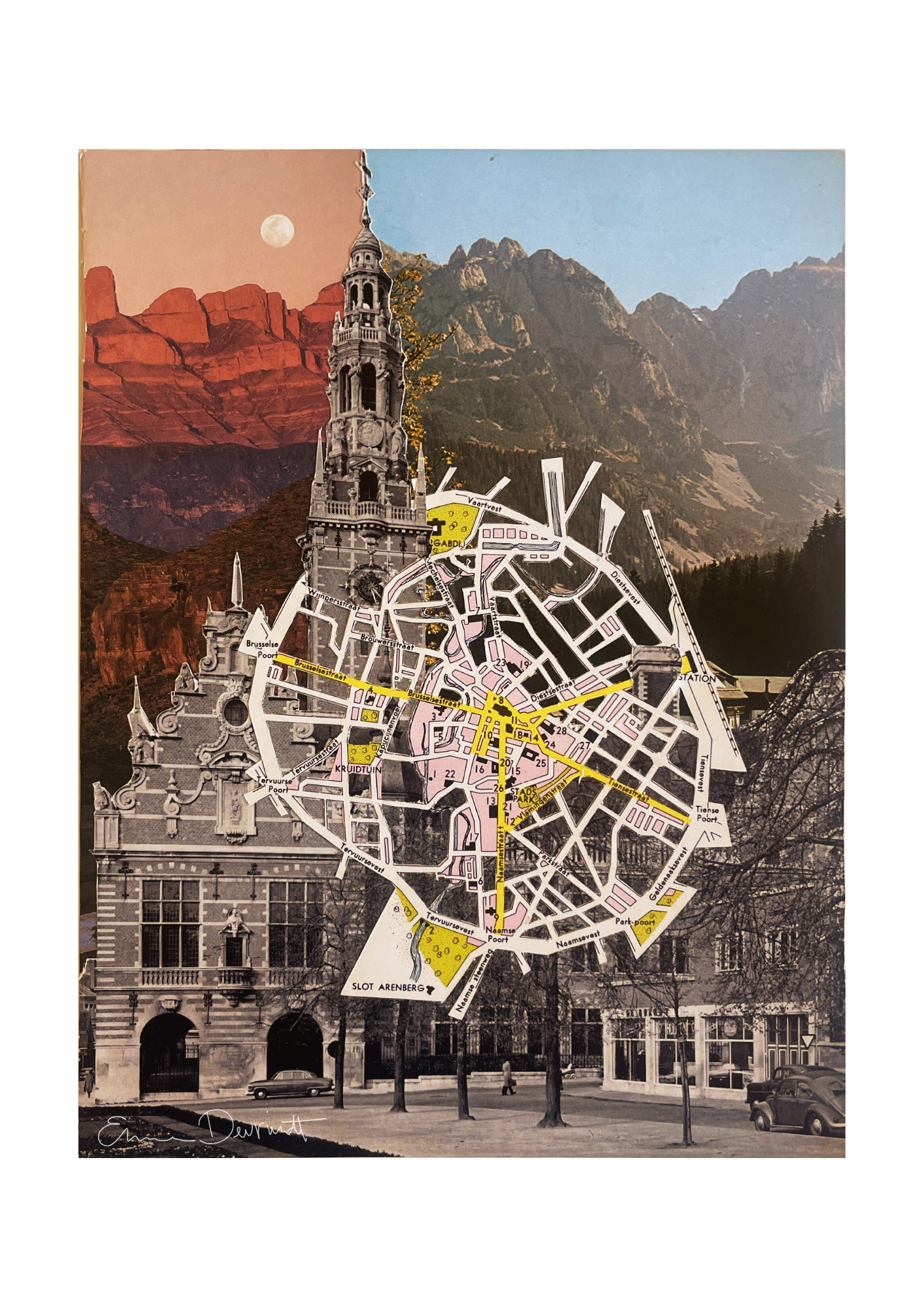 Collageprint 'Oldschool Leuven'