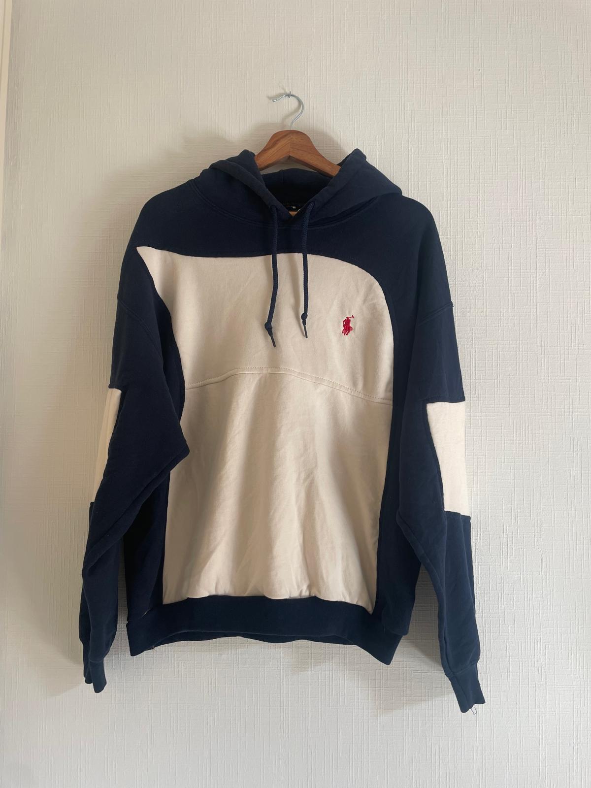 Brand remix - Polo hoodie M (donkerblauw/wit)