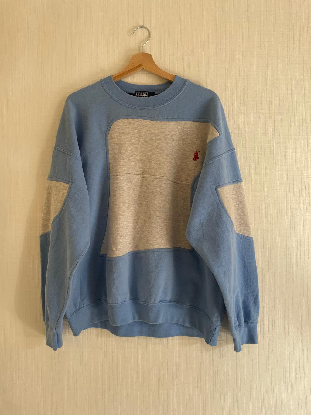 Brand remix - Polo sweater M (blauw/grijs)
