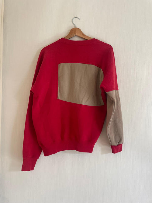 Brand remix - Adidas sweater M (rood/beige)