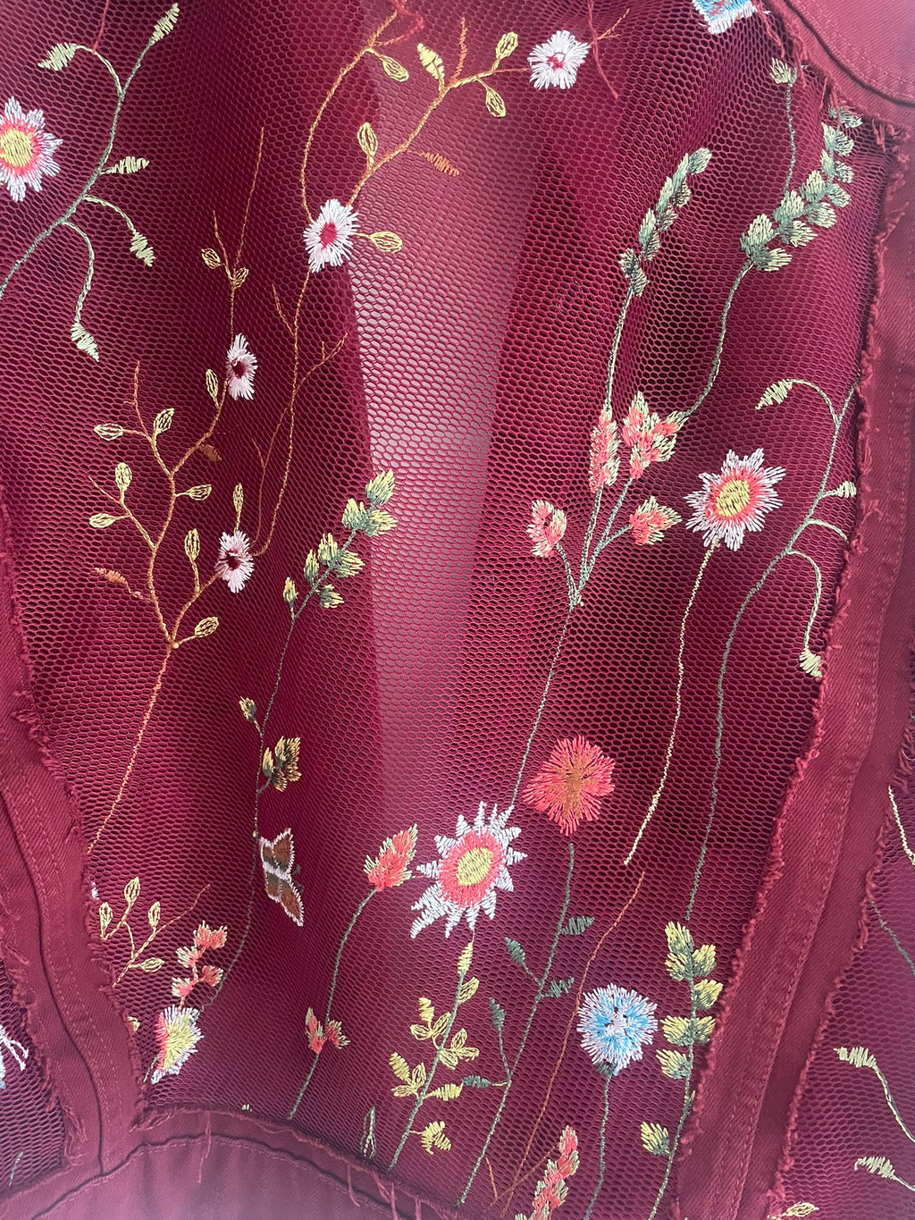 Denim jas / geborduurde rug XL