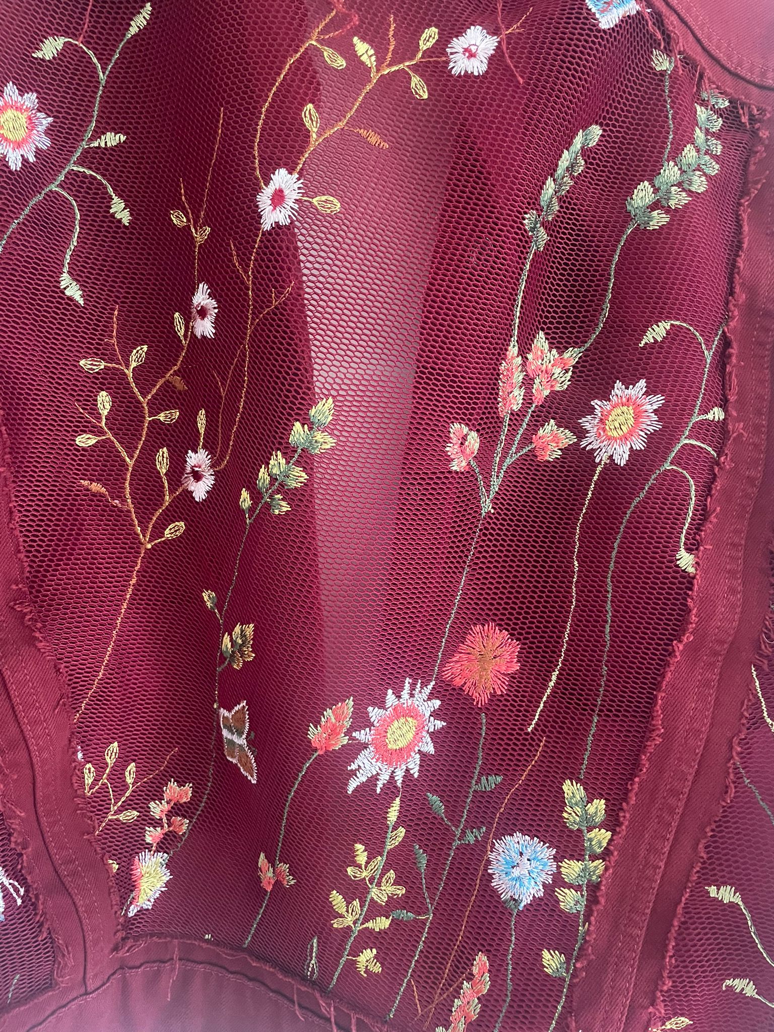 Denim jas / geborduurde rug XL