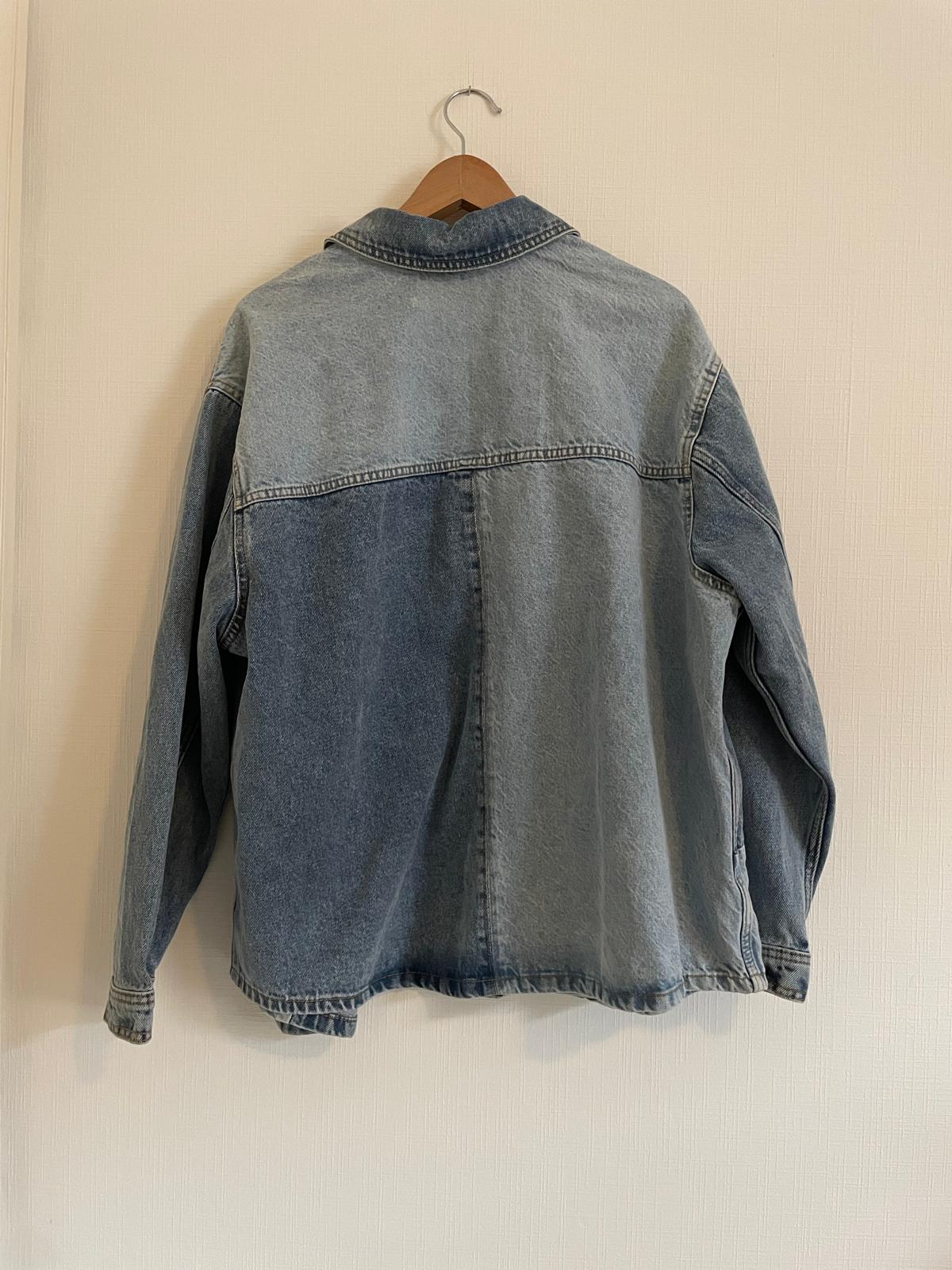 Denim jas / color block XL