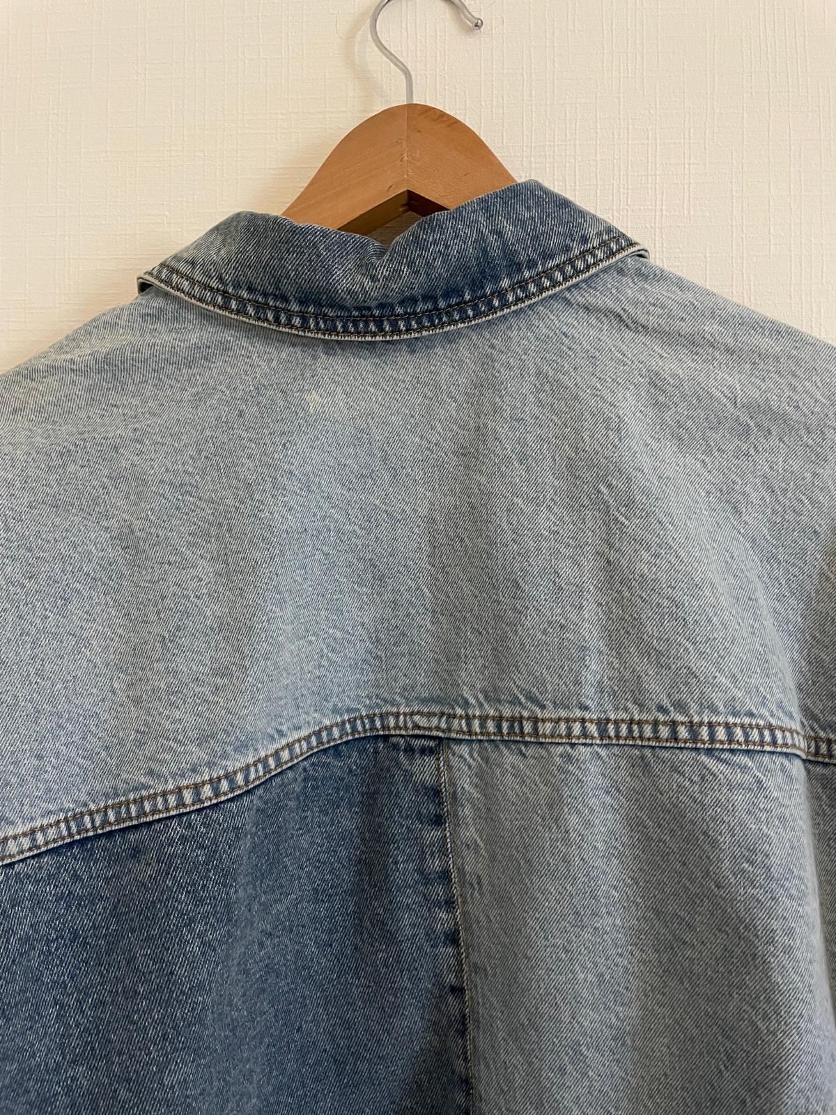 Denim jas / color block XL