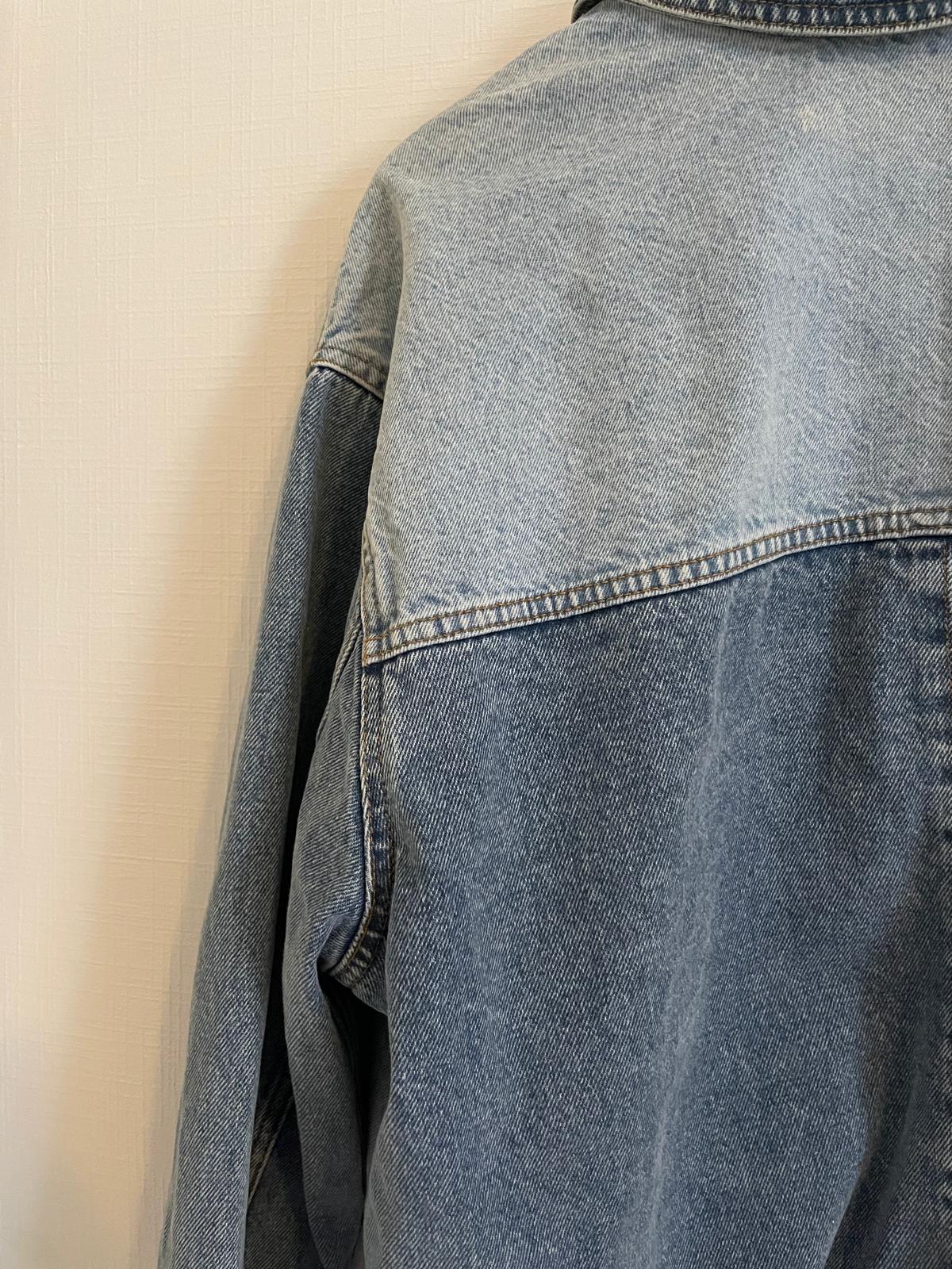Denim jas / color block XL